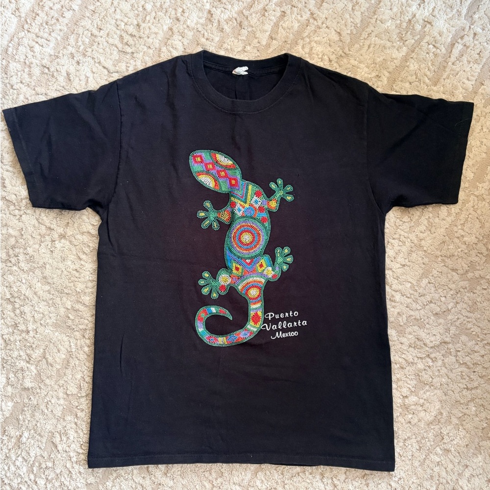 Colorful Lizard Graphic T-Shirt M